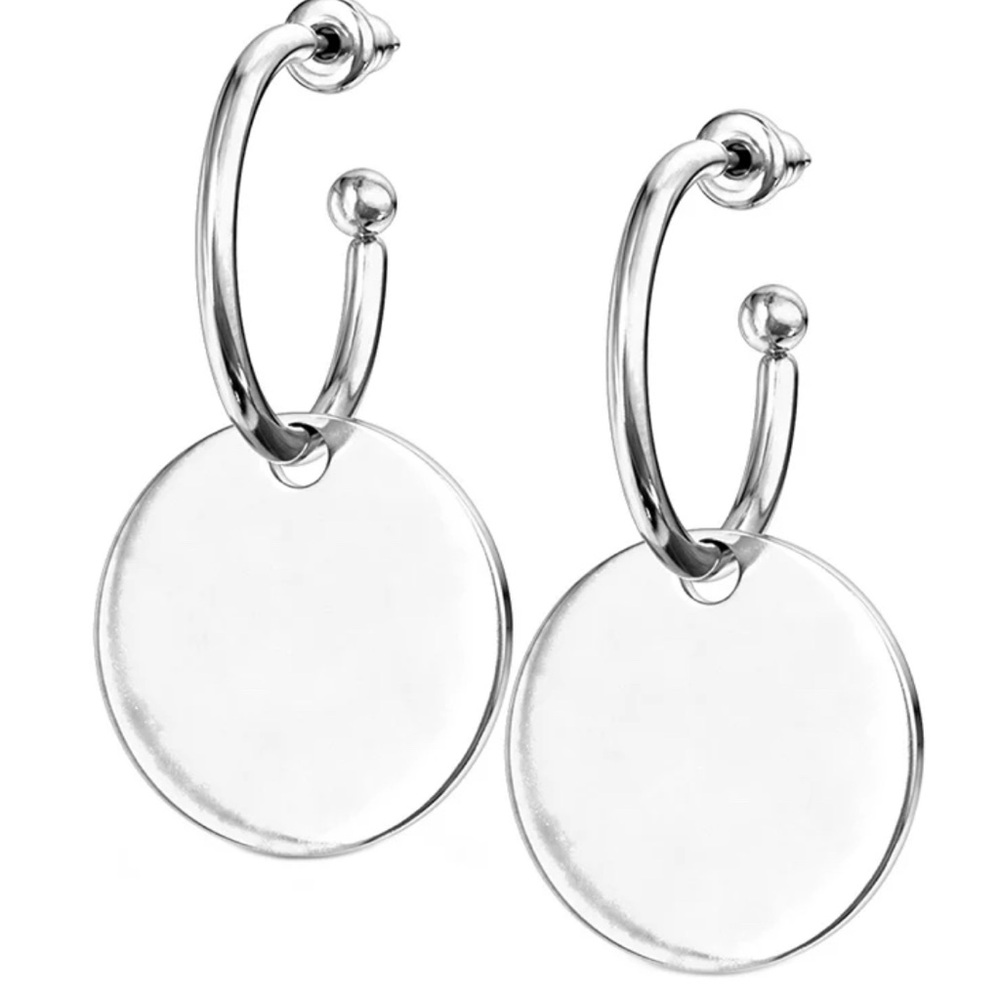Urban Body Jewelry SILVER DISK HOOP EARRINGS 20 Gage